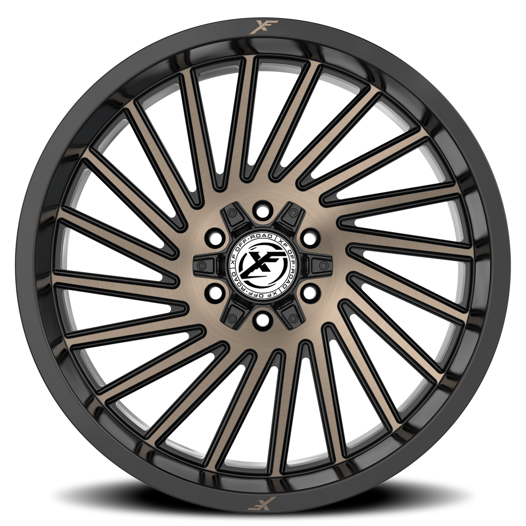 XF OFF-ROAD XF-239 20X10 -12 5X127/5X139.7 SATIN BLACK & BRONZE MACHINED DOUBLE DARK TINT