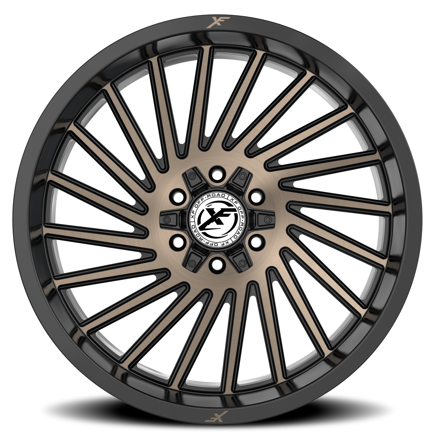 XF OFF-ROAD XF-239 20X10 -12 5X127/5X139.7 SATIN BLACK & BRONZE MACHINED DOUBLE DARK TINT