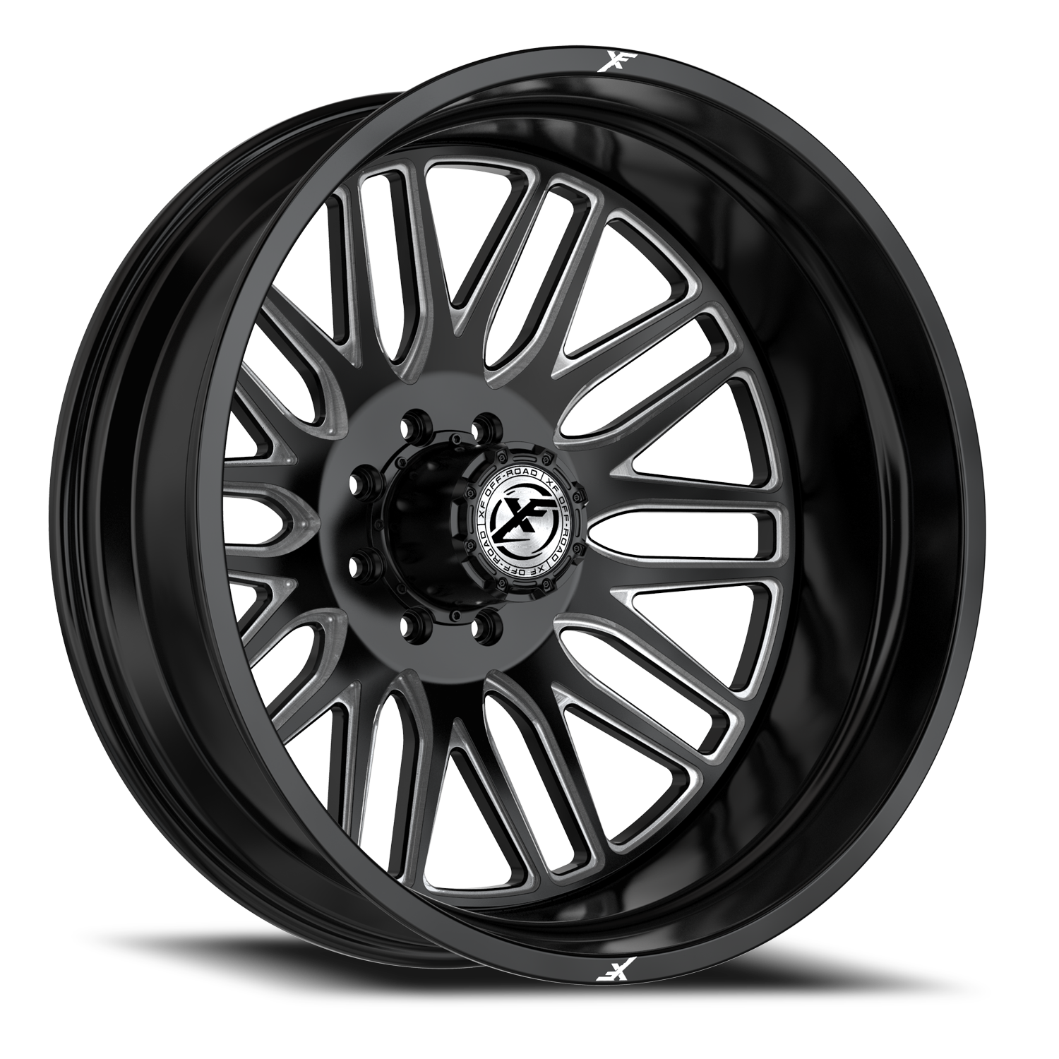 XF OFF-ROAD XF-240 DUALLY 22X8.25 -232 8X210 GLOSS BLACK & MILLED ...