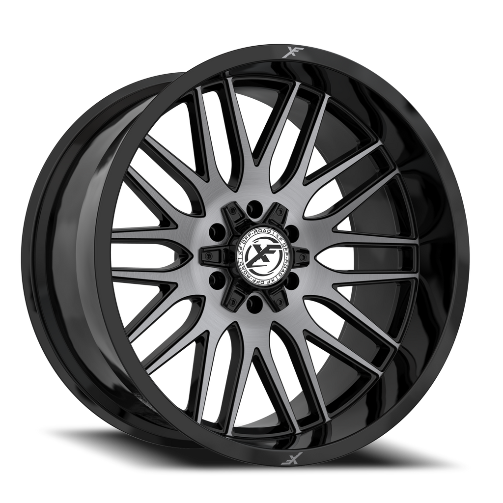 XF OFF-ROAD XF-240 17X9 12 6X135/6X139.7 GLOSS BLACK & BRUSHED DOUBLE DARK TINT