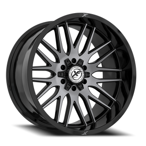 XF OFF-ROAD XF-240 17X9 12 6X135/6X139.7 GLOSS BLACK & BRUSHED DOUBLE DARK TINT