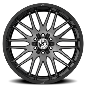 XF OFF-ROAD XF-240 17X9 12 5X127/5X139.7 GLOSS BLACK & BRUSHED DOUBLE DARK TINT