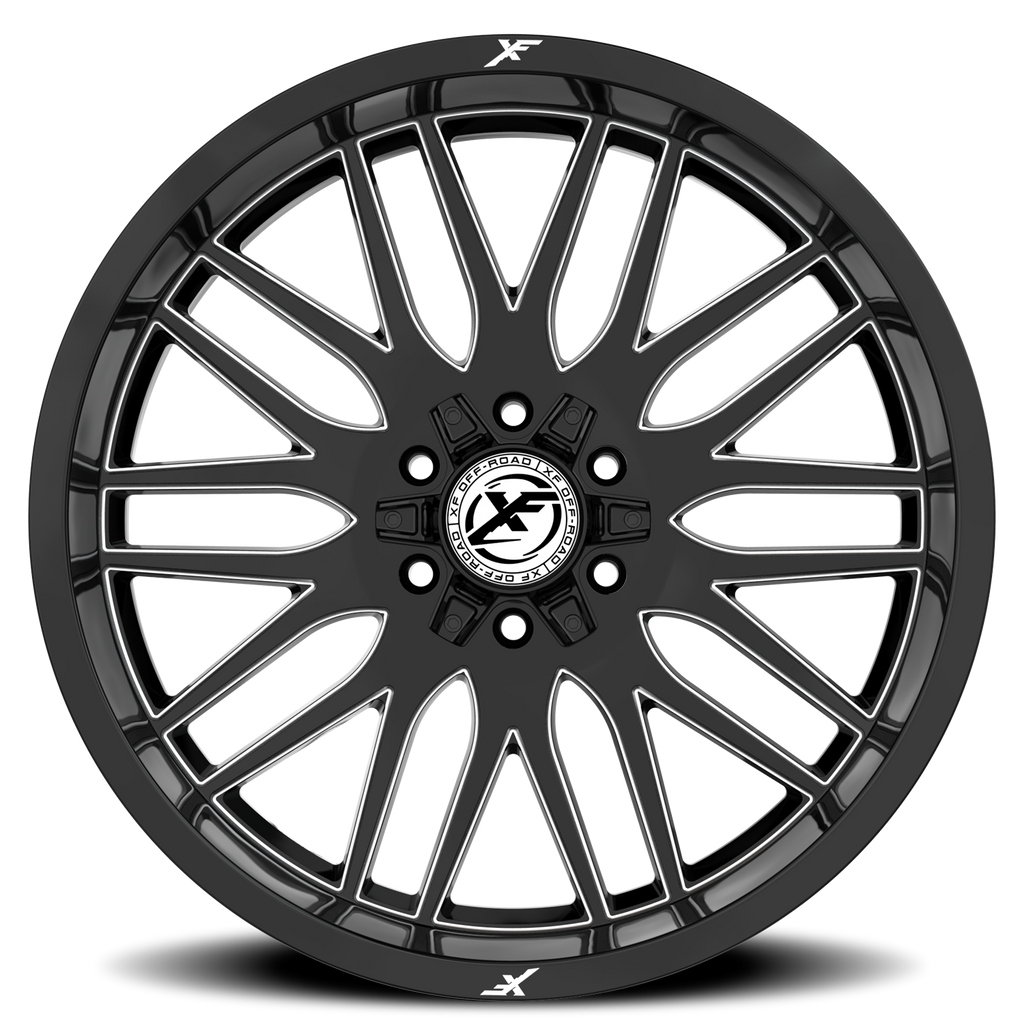 XF OFF-ROAD XF-240 20X9 12 5X127/5X139.7 GLOSS BLACK & MILLED