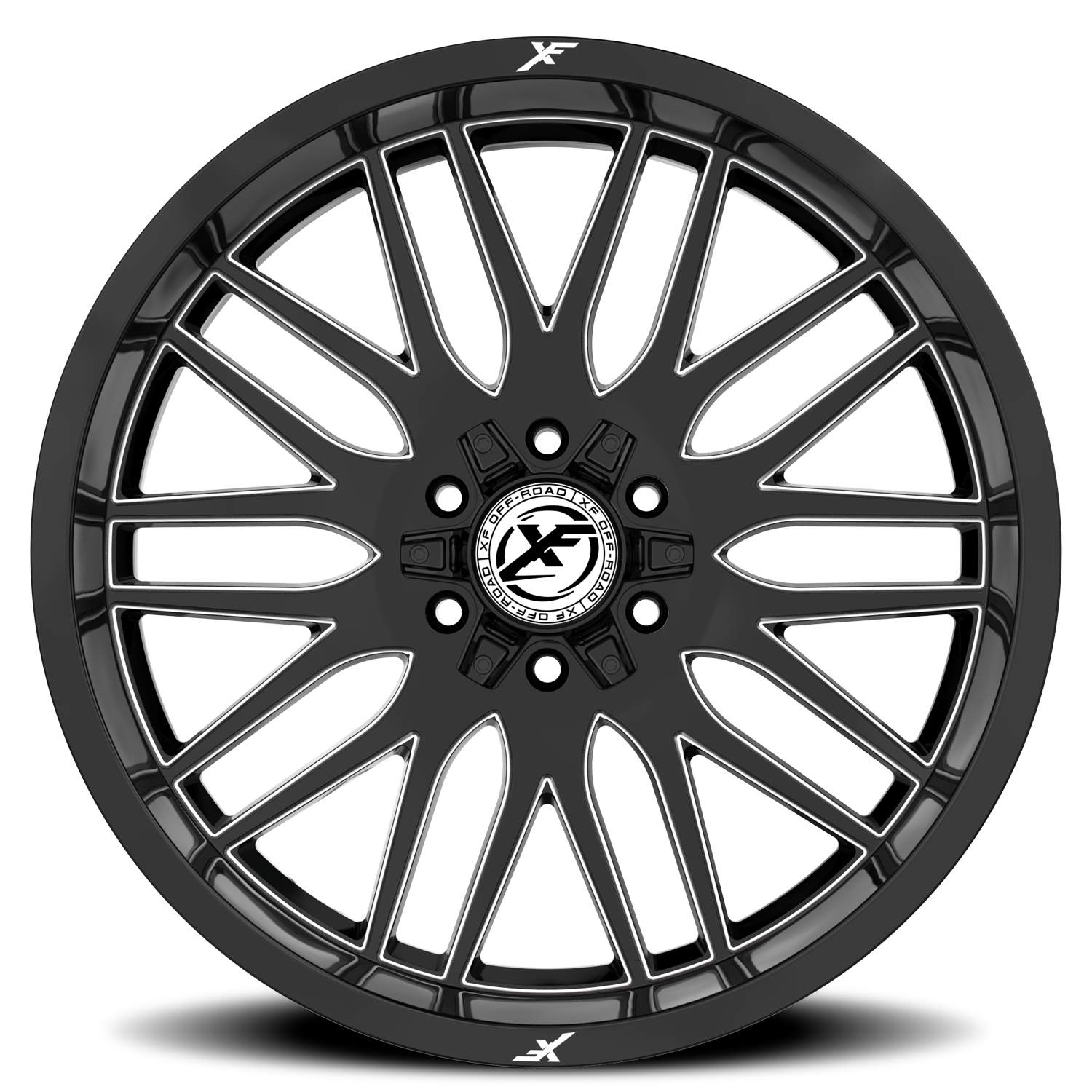 XF OFF-ROAD XF-240 20X9 12 5X127/5X139.7 GLOSS BLACK & MILLED