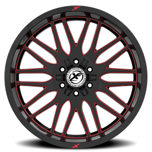 XF OFF-ROAD XF-240 18X9 12 6X135/6X139.7 GLOSS BLACK & RED MILLED