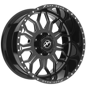 XF OFF-ROAD XF-227 20X10 -24 5X127/5X139.7 GLOSS BLACK & MILLED