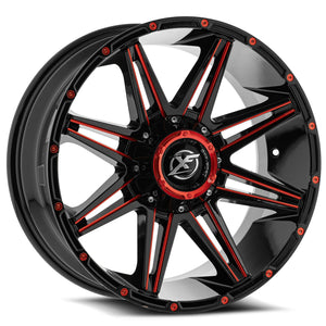 XF OFF-ROAD XF-220 20X12 -44 BLANK 5X/6X GLOSS BLACK & RED MILLED