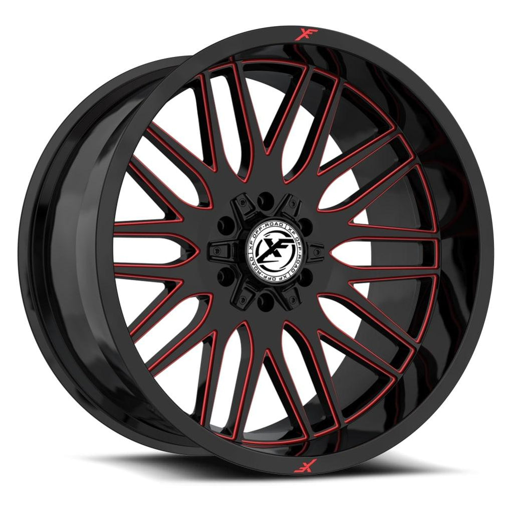 XF OFF-ROAD XF-240 20X9 0 BLANK 8X GLOSS BLACK & RED MILLED