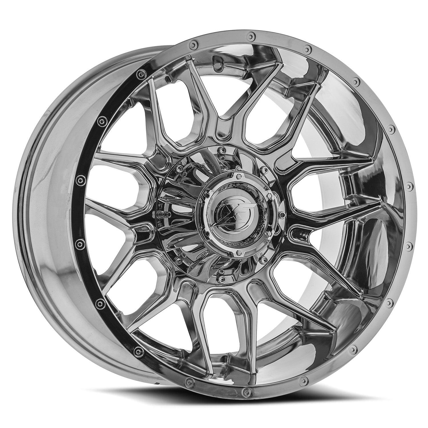 XF OFF-ROAD XF-222 20X12 -44 8X165.1/8X180 CHROME