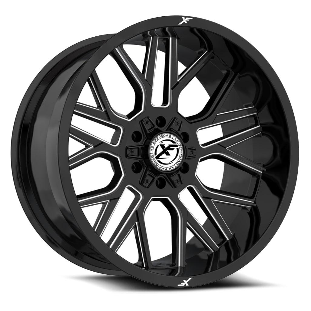 XF OFF-ROAD XF-235 22X12 -44 BLANK 8X GLOSS BLACK & MILLED