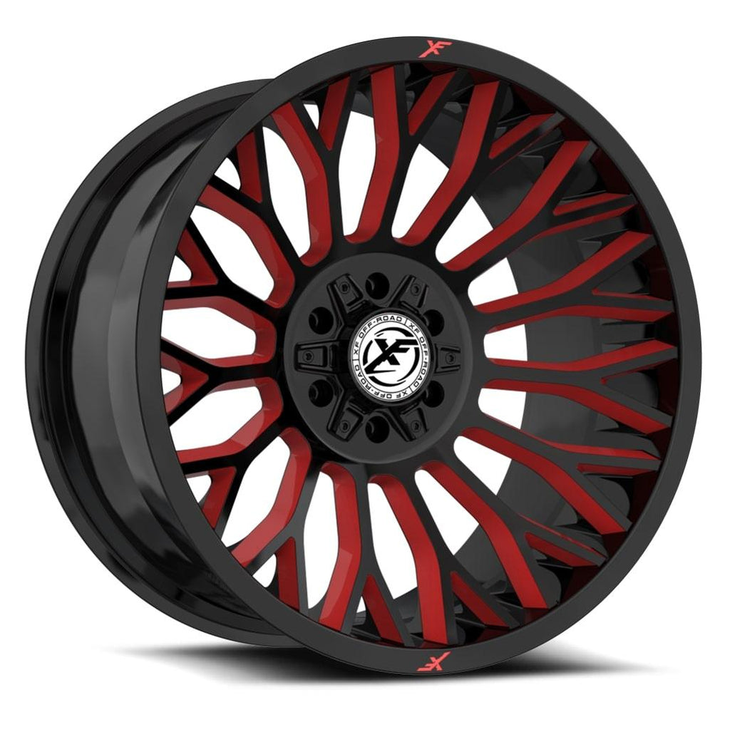 XF OFF-ROAD XF-237 26X14 -76 BLANK 8X GLOSS BLACK & RED MILLED