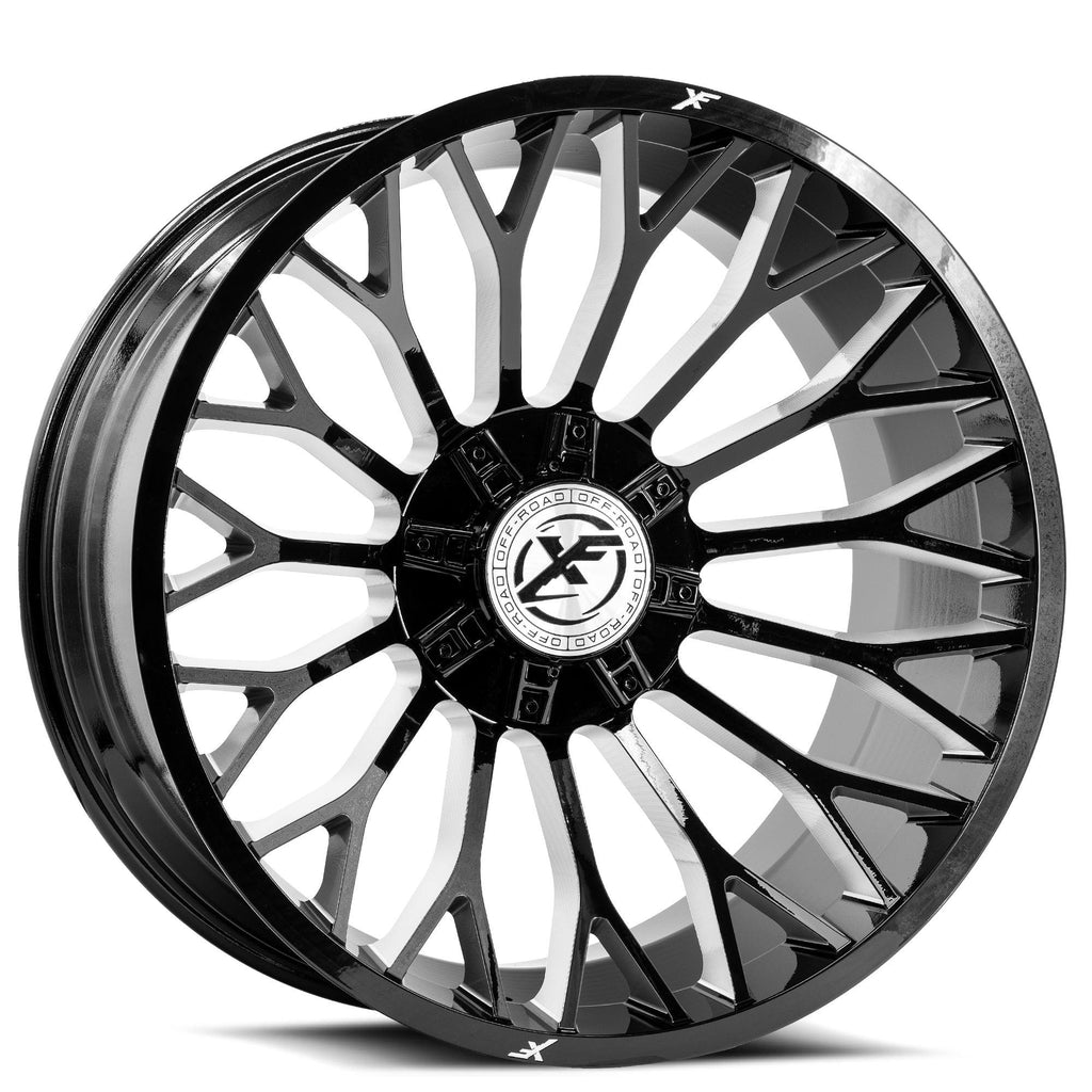 XF OFF-ROAD XF-237 24X12 -44 BLANK 8X GLOSS BLACK & MILLED