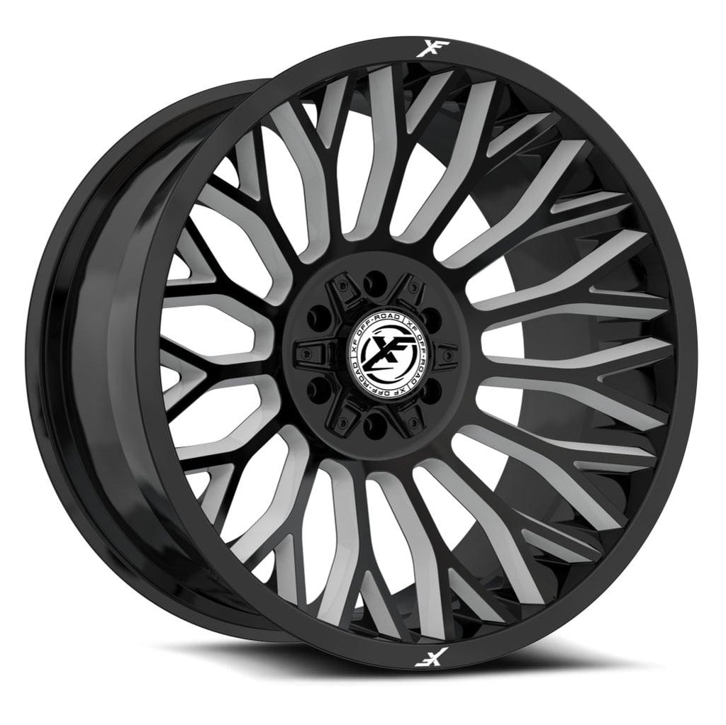 XF OFF-ROAD XF-237 24X12 -44 8X165.1/8X180 GLOSS BLACK & MILLED