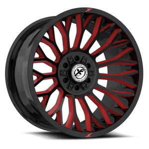 XF OFF-ROAD XF-237 20X10 -12 5X127/5X139.7 GLOSS BLACK & RED MILLED