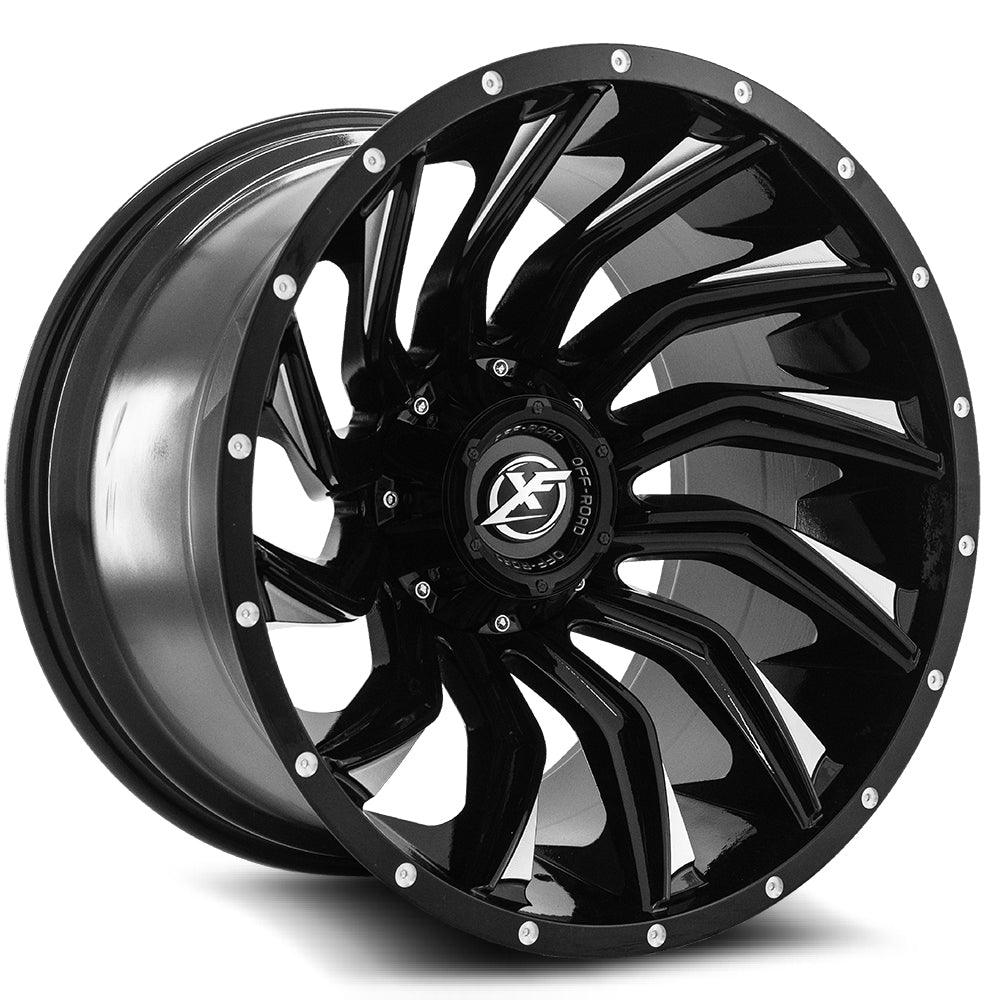 XF OFF-ROAD XF-224 26X14 -76 6X135/6X139.7 GLOSS BLACK & MILLED