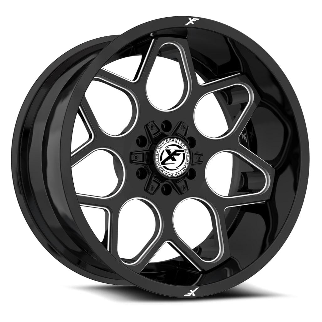 XF OFF-ROAD XF-233 20X12 -24 8X165.1/8X170 GLOSS BLACK & MILLED