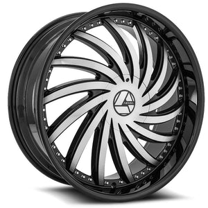 AZARA AZA-508 26X9.5 25 6X135/6X139.7 GLOSS BLACK & MACHINED