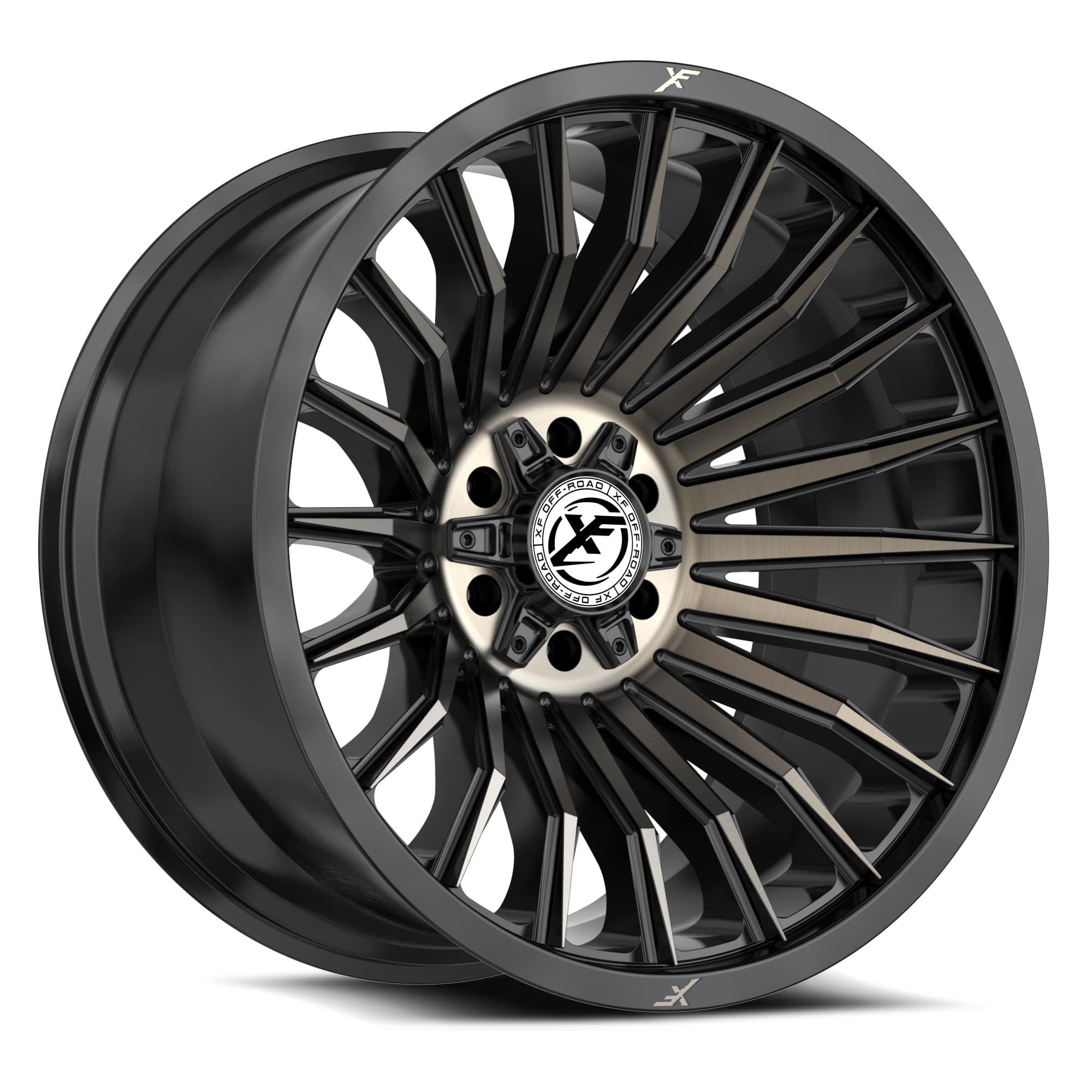 XF OFF-ROAD XF-231 20X10 -24 BLANK 8X SATIN BLACK & BRONZE MACHINED DOUBLE DARK TINT