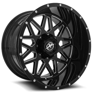 XF OFF-ROAD XF-211 22X12 -44 BLANK 5X/6X GLOSS BLACK & MILLED