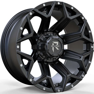 REVENGE OFFROAD RV202 20X9 0 8X165.1 SATIN BLACK RIVETS