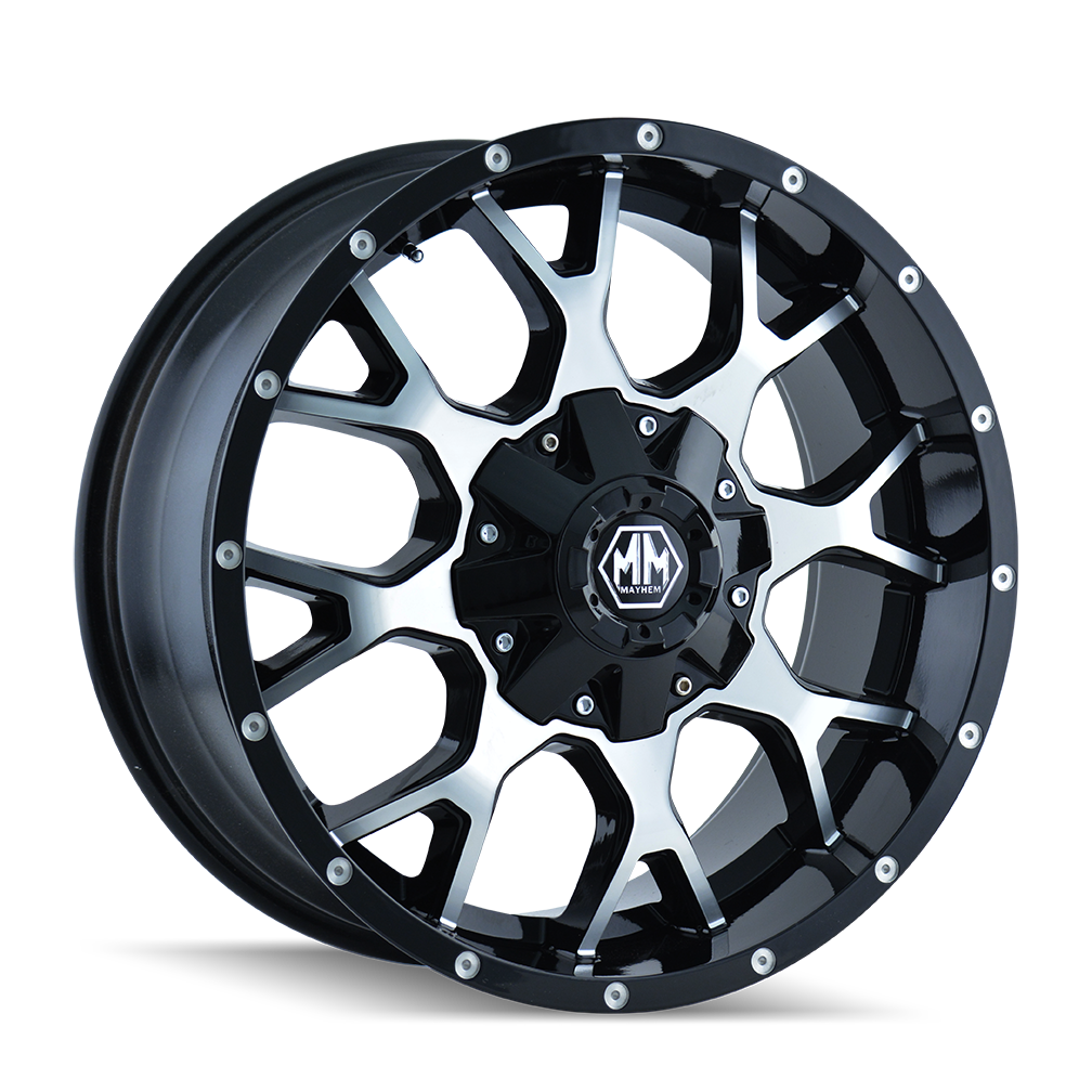 Mayhem 8015 Warrior 22x12 -44 6x135/6x139.7(6x5.5) Black and Machined