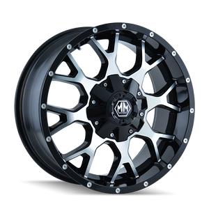 Mayhem 8015 Warrior 22x12 -44 6x135/6x139.7(6x5.5) Black and Machined