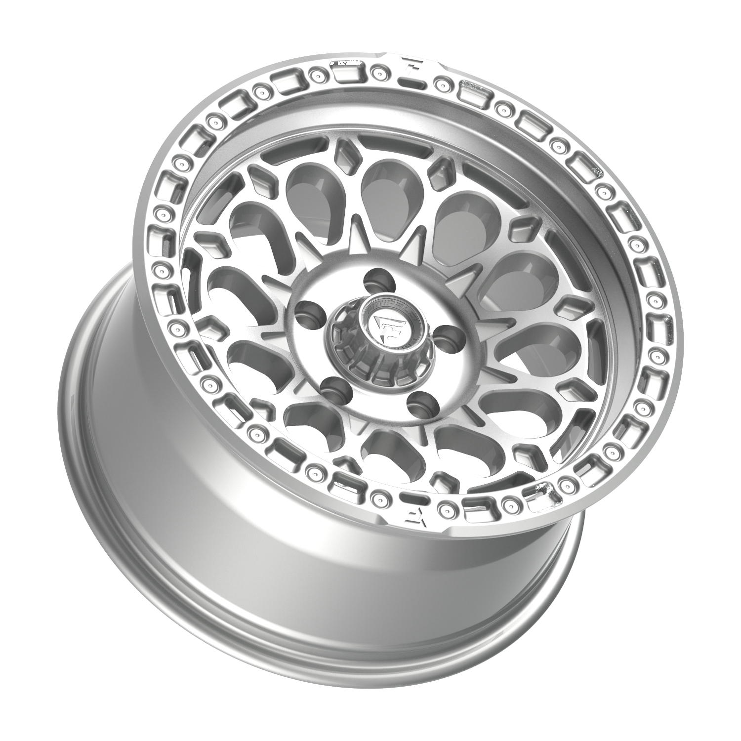 FITTIPALDI OFFROAD FT101MS 17X9, PCD 5X5.00, ET -12, CB 71.5-GLOSS SILVER WITH MACHINED FACE AND UNDERCUT