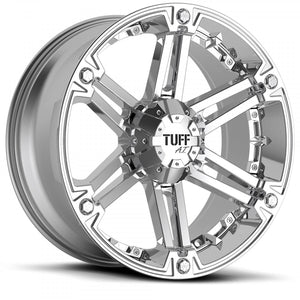 Tuff T01 18X9 20 6X135/6X5.3/6X139.7/6X5.5 SILVER W/ BRUSHED SILVER FACE