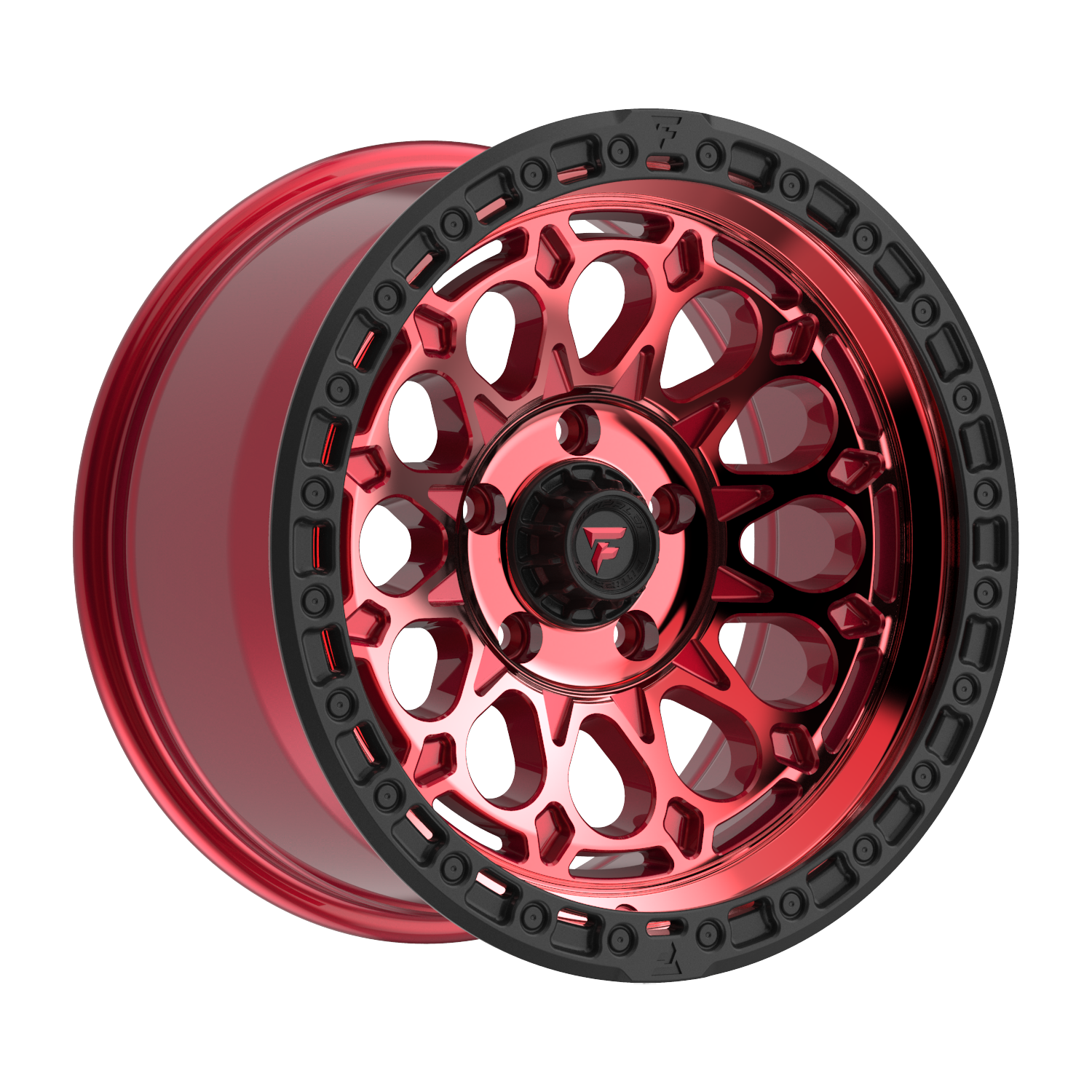 FITTIPALDI FT101RTB 17X9, PCD 5X5.00, ET-12, CB 71.5-MACHINED W/ GLOSS RED TINT & SATIN BLACK RING