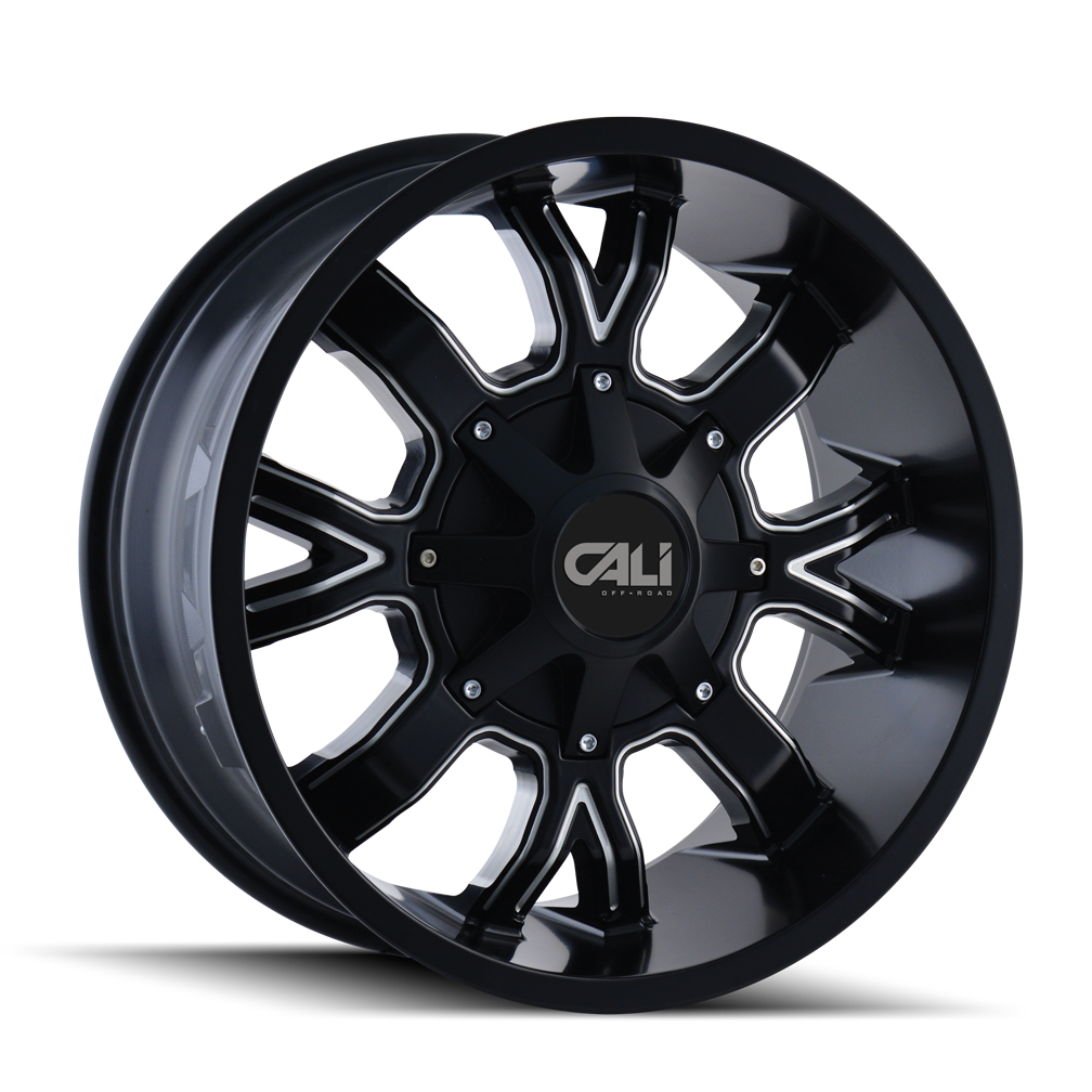 CALI OFF-ROAD DIRTY 9104 20X9 18MM 5x127/5x139.7 87MM SATIN BLACK/MILLED SPOKES