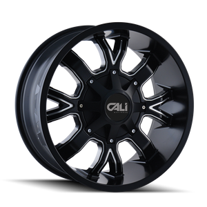 CALI OFF-ROAD DIRTY 9104 20X9 18MM 5x127/5x139.7 87MM SATIN BLACK/MILLED SPOKES