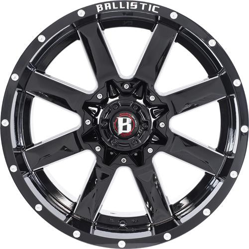 Ballistic 959 Rage 24x14 -81 6x135/6x139.7 (6x5.5) Gloss Black/Milled