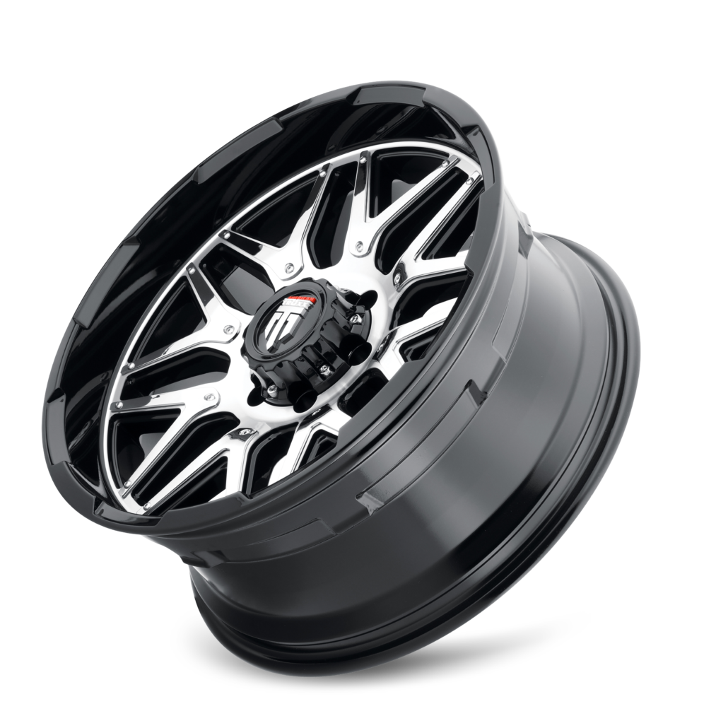 AMERICAN TRUXX GRIND AT151 20x9 -12 6x135 GLOSS BLACK/MACHINED W/ CHROME INSERT
