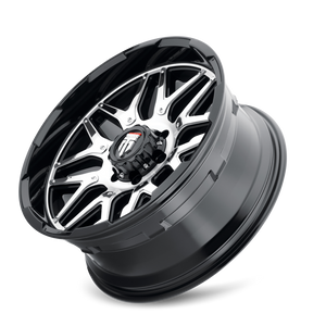 AMERICAN TRUXX GRIND AT151 20x9 -12 6x135 GLOSS BLACK/MACHINED W/ CHROME INSERT