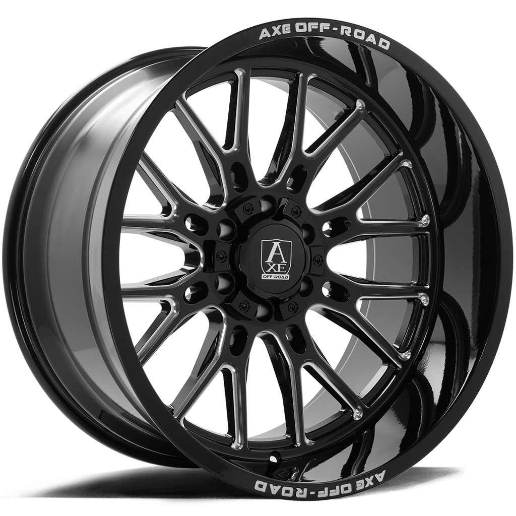 AXE ATLAS 24X12 -44 8x180 GLOSS BLACK MILLED