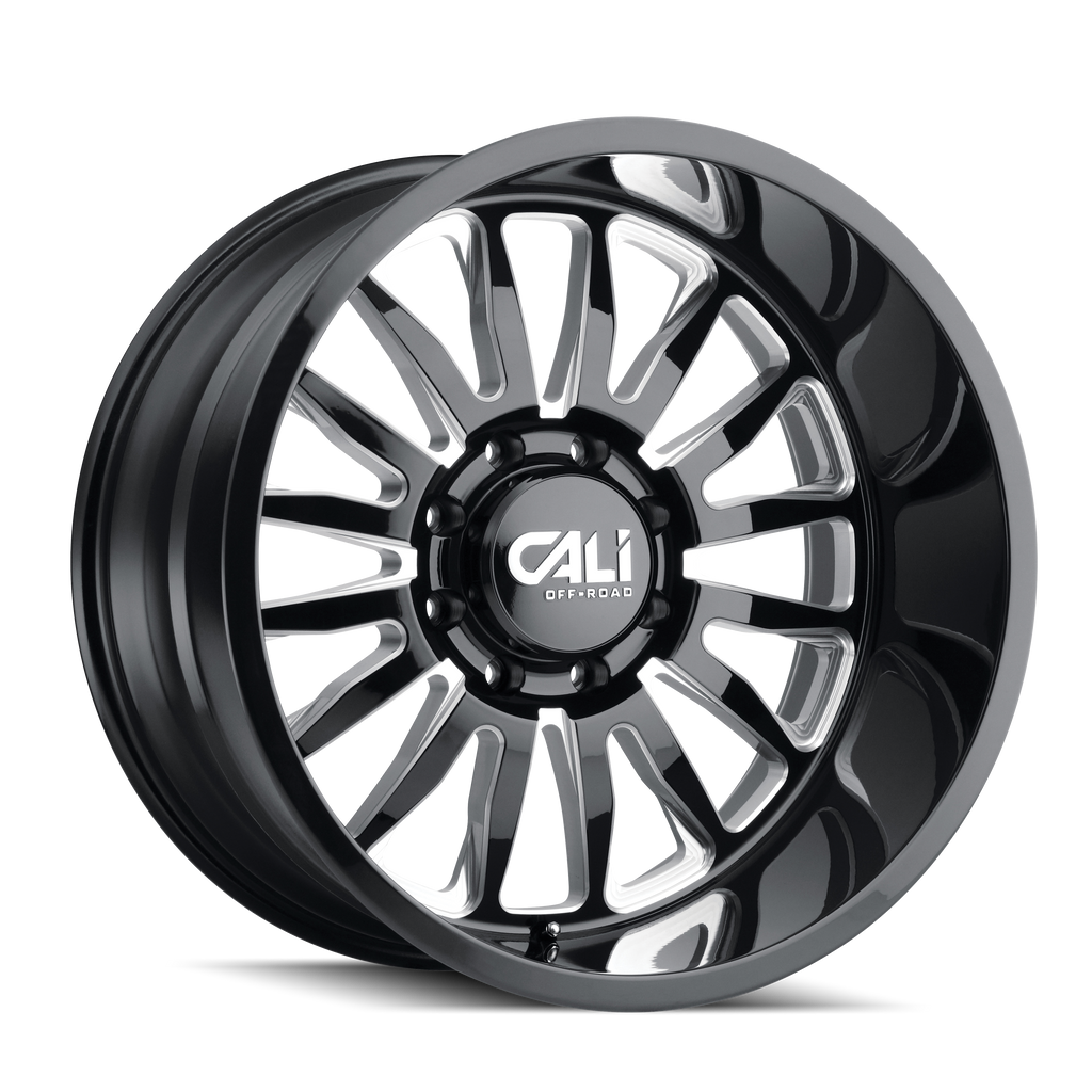 CALI OFF-ROAD SUMMIT 9110 20X12 -51MM 8x180 124.1MM GLOSS BLACK/MILLED SPOKES