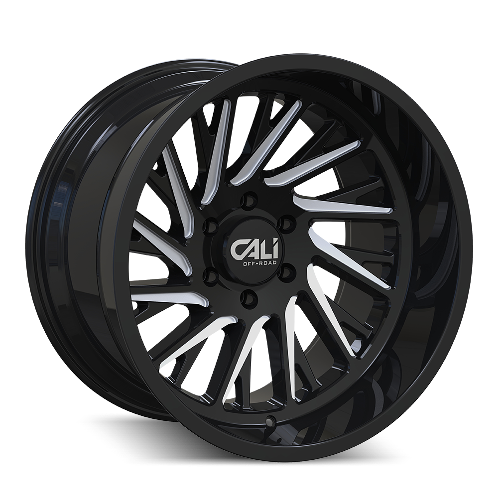 CALI OFF-ROAD PURGE 9114 24X14 -76MM 8x170 125.2MM GLOSS BLACK/MILLED SPOKES