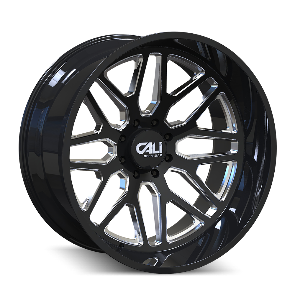 CALI OFF-ROAD INVADER 9115 26X14 -76 6x135 GLOSS BLACK/MILLED SPOKES