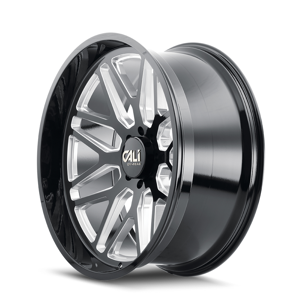 CALI OFF-ROAD INVADER 9115 20X12 -51 6x135 GLOSS BLACK/MILLED SPOKES