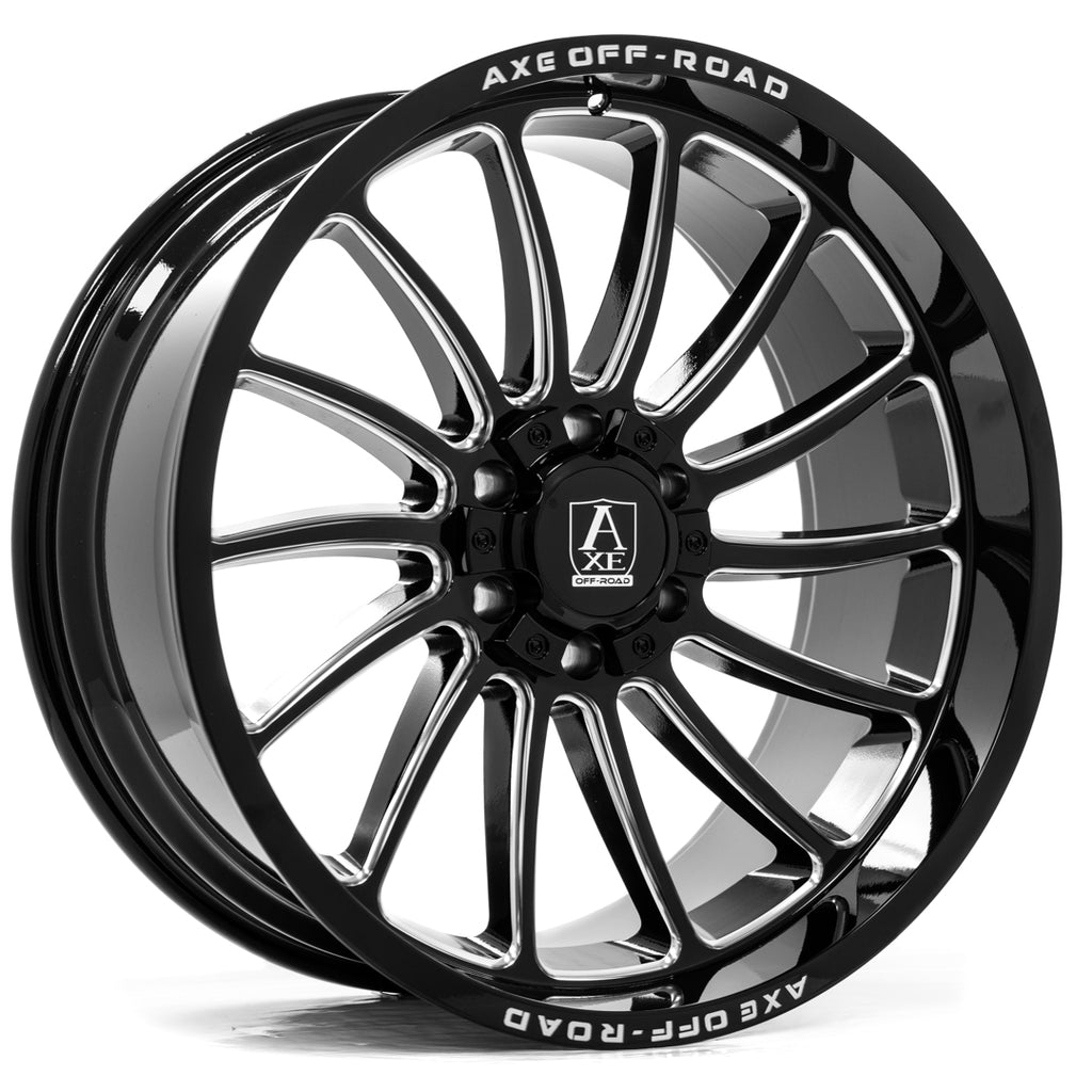 AXE CHRONUS 22X12 -44 8X165 GLOSS BLACK MILLED