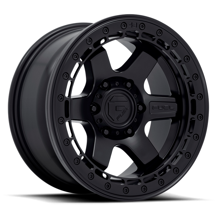 Fuel 1PC D122 BLOCK BEADLOCK 17X8.5 0 6X135/6X5.3 Matte Black With Matte Black Ring