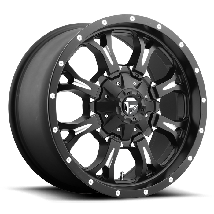 Fuel 1PC D517 KRANK 17x9 -12 8x165.1/8x6.5 MATTE BLACK MILLED