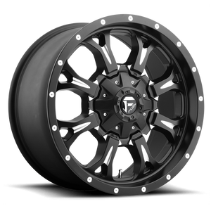 Fuel 1PC D517 KRANK 17x9 -12 8x165.1/8x6.5 MATTE BLACK MILLED