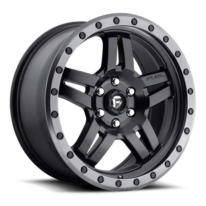 Fuel 1PC D557 ANZA 17x8.5 -6 6x139.7/6x5.5 MATTE BLACK GUN METAL RING