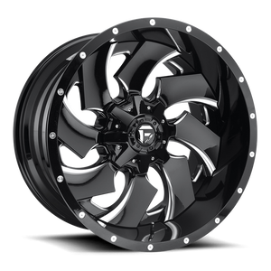 Fuel 1PC D574 CLEAVER 22x12 -44 8x165.1/8x6.5 GLOSS BLACK MILLED