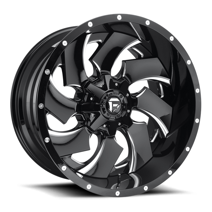 Fuel 1PC D574 CLEAVER 22x10 -18 8x165.1/8x6.5 GLOSS BLACK MILLED