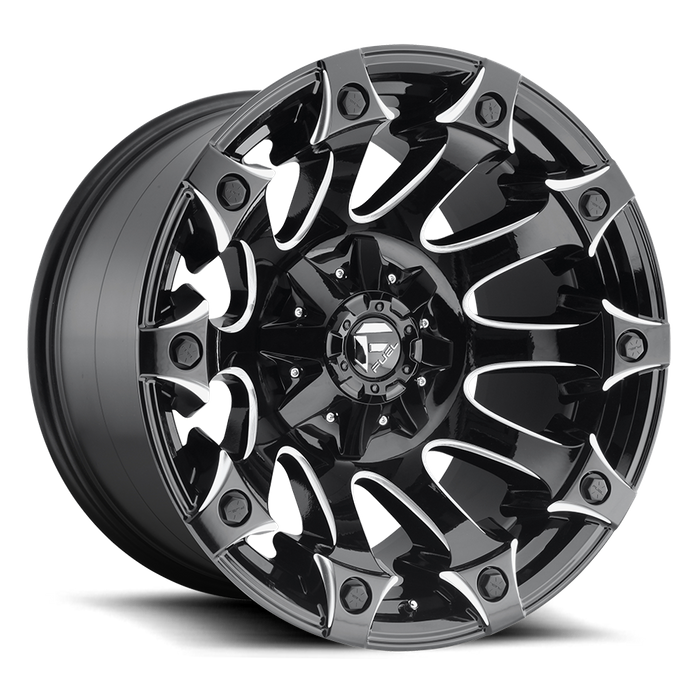 Fuel 1PC D578 BATTLE AxE 22x12 -44 6x135/6x139.7/6x135/5.5 GLOSS BLACK MILLED