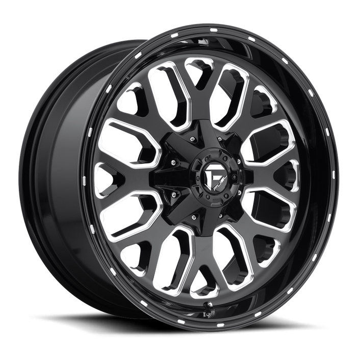 Fuel 1PC D588 TITAN 20x10 -18 6x135/6x139.7/6x135/5.5 GLOSS BLACK MILLED