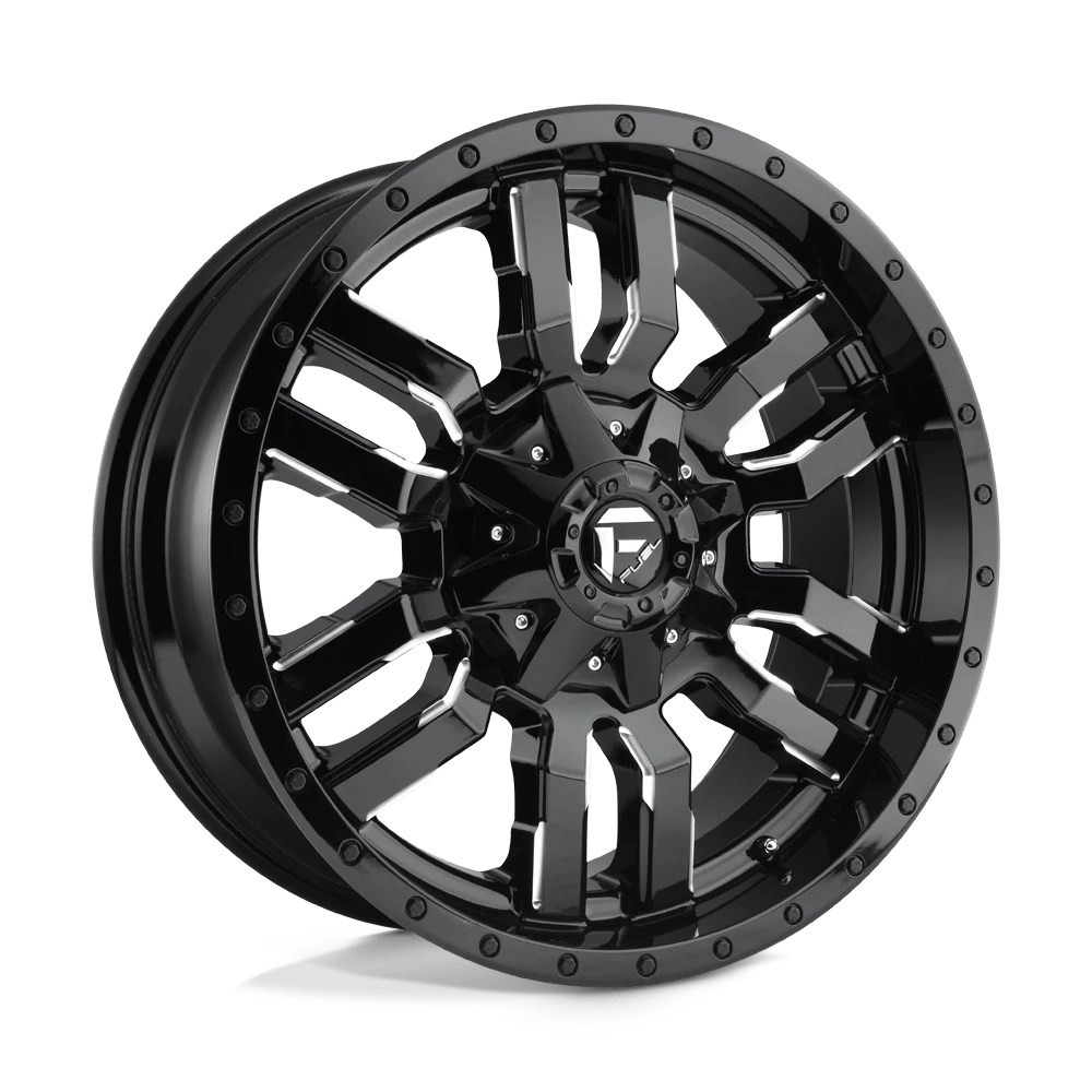 Fuel 1PC D595 SLEDGE 20X9 1 5X114.3/5X127 GLOSS BLACK MILLED