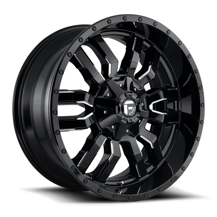 Fuel 1PC D595 SLEDGE 24X12 -44 5X127/5X139.7/5X5.0/5.5 GLOSS BLACK MILLED